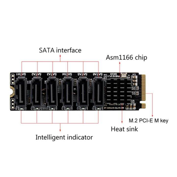 m-2-mkey-pci-e-riser-card-m-2-nvme-to-sata3-0-pcie-to-sata-6gpbsx6-port-expansion-card-asm1166-support-pm-function