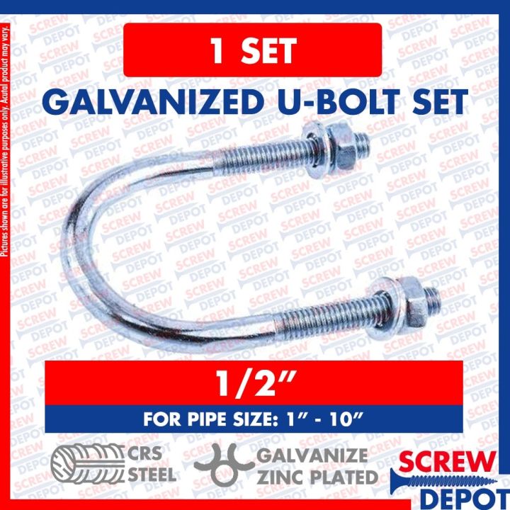 1set-1-2-inches-ubolt-galvanized-u-bolt-u-bolt-with-nut-and-washer