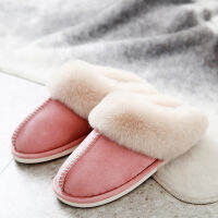 2021Womens Winter Cotton Slippers Slip-on Short Plush Warm Non-Slip Female House Shoes Comfortable Leisure Indoors Ladies Footwear