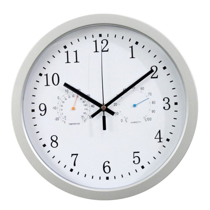 12inch-clock-automatic-time-adjustment-scanning-radio-controlled-clock-temperature-hygrometer-wall-clock-quiet-design