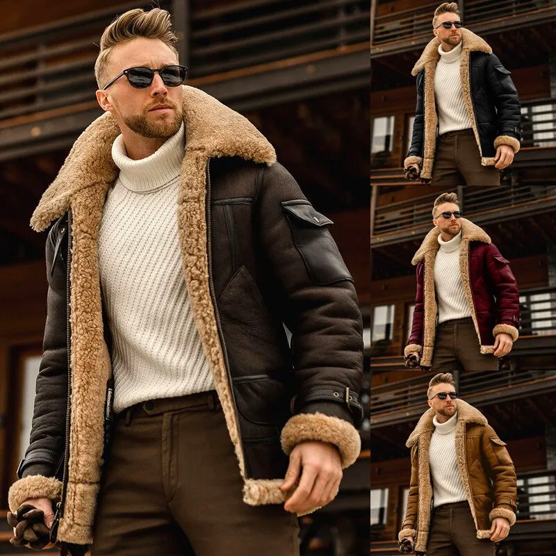 Aa18-Autumn And Winter 2022 New Fur One-Piece Men'S Coat, Thickened  Medium-Length Leather Jacket, European And American Men'S Wear | Lazada.Vn