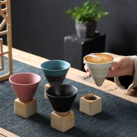 1pcs Creative Retro Ceramic Coffee Mug Rough Pottery Tea Cup Japanese Style Latte Pull Flower Porcelain Cup Pottery Coffee Cup