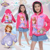 Jacket for girl Disney Sofia the First เสื้อแจ็คเก็ต เสื้อกันหนาว เสื้อกันแดด ลาย Sofia the First สีชมพู ลิขสิทธิ์แท้