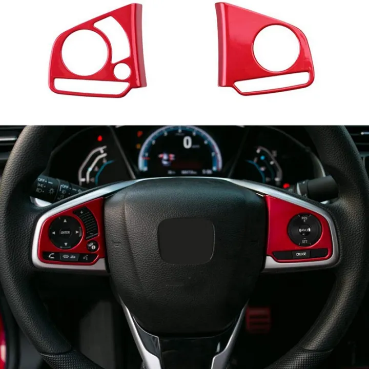 steering-wheel-button-inner-decoration-cover-sticker-trim-for-10th-gen-honda-civic-2016-2020-red