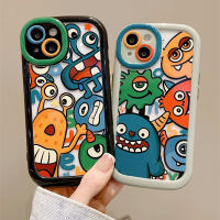 เคสโทรศัพท์รูปอสูรกายแฟชั่นใช้ได้กับ IPhone14 13 12 11 Pro Max X XS ฝาหลัง TPU นุ่มกันกระแทกเรียบ