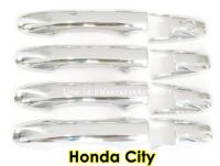 ครอบมือจับประตู ครอบมือเปิดประตู ฮอนด้า ซิตี้  Honda City  ปี 2014-2019  รุ่นไม่มีปุ่มกด lock (สีเงิน) ใช้เทปกาว 3M