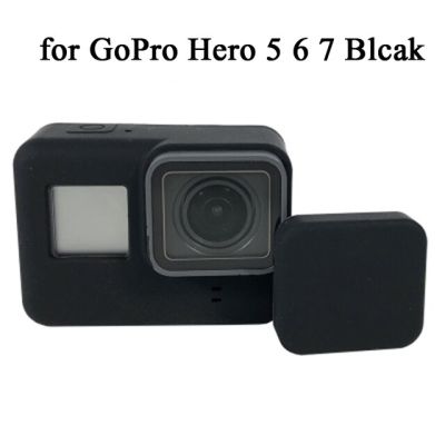 อุปกรณ์เสริมสำหรับ Gopro Hero 8เคสซิลิโคนนิ่มปกป้องฝาปิดเลนส์สำหรับโกโปรพระเอก8 7 6 5กล้องแอ็กชันสีดำกรอบมาตรฐาน