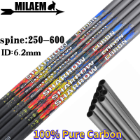 6/12pcs 31inch Pure Carbon Arrow Shafts Spine250-600 ID6.2mm DIY Arrows