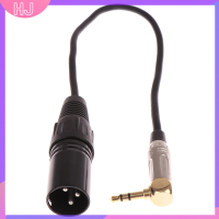 【HJ】 สเตอริโอ3.5มม.ชายถึง3Pin Canon MALE plug CABLE Audio CORD Adapter 30ซม.ข้อศอก