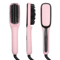 Multifunctional Hair Straightener Brush Heated Brushe Ceramic Anti-Scald Hair Straightening Hot Comb Hair Care Fast Heating