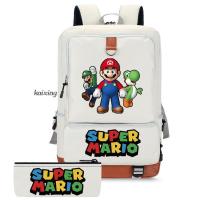 Backpack Super Mario 2Pcs/Set School Bag Backpack Storage Bag Teen Girls Boys Large Capacity Rucksack Travel Laptop Mochilas