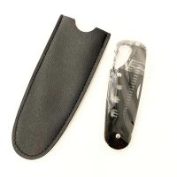 【CC】 Folding Beard Comb Double-sided with Leather Cover