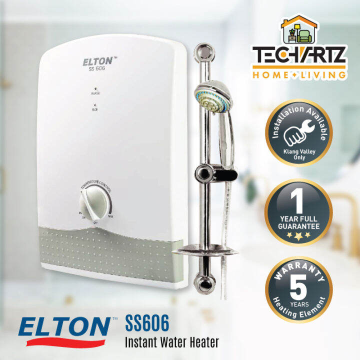 ELTON SS606 5 Years Warranty Sirim Electric Instant Water Heater Without  Pump 3.8Bar 3600Watt 240V 50Hz (Provide installation in Klang Valley only*)  | Lazada