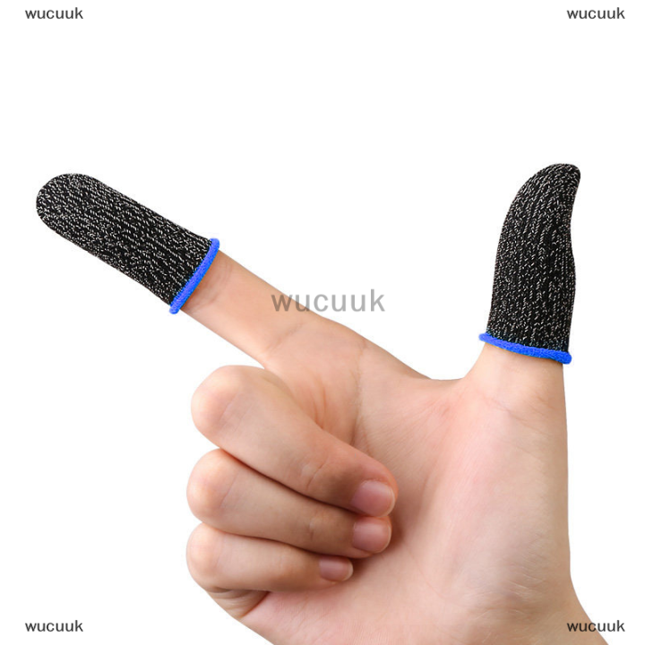 wucuuk-2pcs-เหงื่อ-proof-gaming-finger-sleeve-ถุงมือควบคุมหน้าจอมือถือ