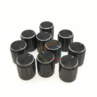 10PCS High Quality Black 6mm Potentiometer knobs Caps Knurled Shaft Potentiometer Control Knob Diameter 15x17mm Aluminum Switch