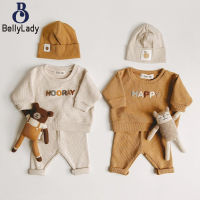 2pcs/set Fashion Baby Clothes Set Long Sleeves Round Neck Letter Pattern Sweater Trousers Outfits For Boys Girls【fast】