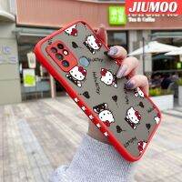 เคส JIUMOO สำหรับ Infinix 10 X682B X682C การ์ตูนน่ารักลายเฮลโลคิตตี้บางขอบสี่เหลี่ยมด้านข้างดีไซน์ใหม่กันกระแทกมีน้ำค้างแข็งโปร่งใสแข็งเคสมือถือปลอกซิลิโคนคลุมทั้งหมดเคสป้องกันกล้องกรอบนุ่ม