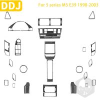 สำหรับ BMW 5 Series M5 E39 1998 1999 2000 2001 2002 2003อุปกรณ์เสริมคาร์บอนไฟเบอร์ภายในรถเกียร์เปลี่ยนแผงประตูสติ๊กเกอร์