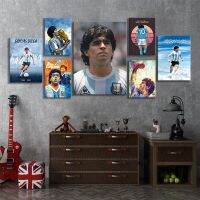 Hanxuelioo Maradona Super Star Canvas Art Print: ตกแต่งผนังในอุดมคติสำหรับห้องนั่งเล่น,Diego Maradona ธีมโปสเตอร์