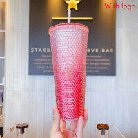 21 creative water cup gradient With LOGO coffee cup 710ml diamond pineapple durian cup straw cup can