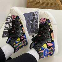 ┋✸  The new 2023 han edition student canvas shoes design and color cartoon female ins tall joker niche design for flat sandals