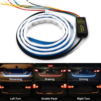 【CW】1.2m 12V Car Rear Trunk Tail Flow Light Car LED Strip Dynamic Streamer Lighting Auto Turn Signal Light Reverse Warning Lamp