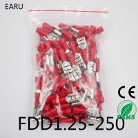 FDD1.25-250 insulating Female Insulated Electrical Crimp Terminal Connectors Cable Wire Connector 100PCS/Pack FDD1-250 FDD Electrical Circuitry Parts