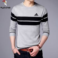 CODTheresa Finger New Men Knitted Sweater Casual Fashion Knitted Tshirt Men Cotton Shirt