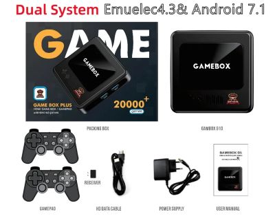 G10 Dual OS เครื่องเล่นวิดีโอเกม4K HD Android กล่องทีวี20000 + เกม2.4G กล่องเกมย้อนยุค HDMI เกมแพดไร้สายสำหรับ3D PSP 2/4ในครอบครัว