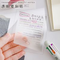 Transparent Sticky Note Pads with Scrapes Stickers Waterproof Self-Adhesive Memo Notepad School Office Supplies Stationery