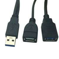 1 Male Plug to 2 Female Socket USB 2.0 Extension Cable Y Data Cable Power Adapter Converter Splitter USB 2.0 Cable 0.3M