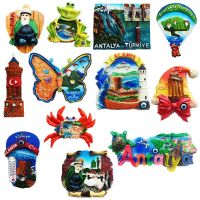 Kemer Alanya Antalya City Decorative Magnets Turkey Fridge Magnets Souvenir Resin Painted Refrigerator Stickers Home Decoration