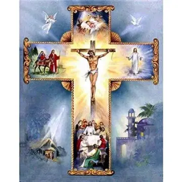 Jesus Christ 5D Diamond Painting Gems Kit Round Square Full Drills Religion  Art