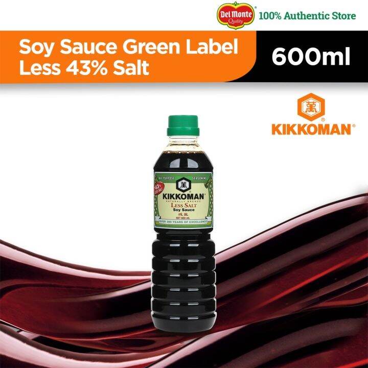 KIKKOMAN Less Salt Soy Sauce Green Label Naturally Brewed 600ml Lazada PH
