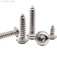 10/50pcs M3 M4 M5 M6 A2-70 304 Stainless Steel Allen Hexagon Hex Socket Button Round Head Self Tapping Wood Screw