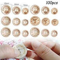 100Pcs 15/20/25mm Wooden Buttons Clothing Decoration Wedding Decor Handmade Letter Love Scrapbook DIY Crafts Sewing Accessories Haberdashery