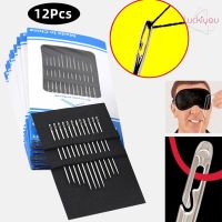 12Pcs Self-Threading Hand Needles Darning Needles Multi-Size ด้านข้างเปิด Blind เข็มเย็บ Self-Threading มือเข็ม Handmade DIY อุปกรณ์เสริม