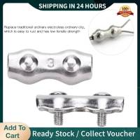 （Collect Vouchers）10Pcs Cable Double Clamp Stainless Steel 2‑Post Wire Rope Clip Duplex Cable Clip