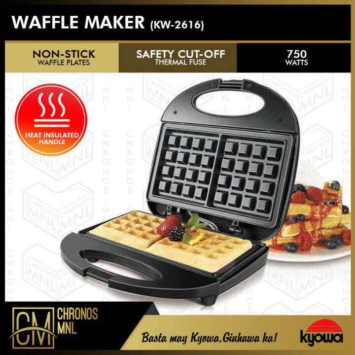 Chronos Kyowa KW2616 Waffle Maker, Heat Insulated Handle (750 Watts