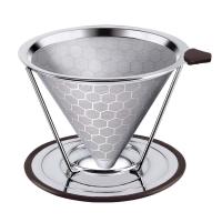 【2023】Reusable Coffee Filter Durable Stainless Steel Holder Mesh Funnel Baskets Coffee Filter Pour Over Dripper Strainer Coffee Tool ！