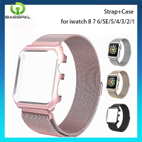 สายนาฬิกาโลหะหรู2-In-1เซ็ต + เคสสำหรับ Apple Watch SE 8 7 6 SE 5 4 40มม. 44มม. 41มม. 45มม. ลูปแม่เหล็กเหล็กสแตนเลสสำหรับ I Watch Series 3 2 1 38มม. 42มม. 42มม. สำหรับผู้ชาย &amp; ผู้หญิงสายนาฬิกา