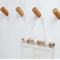 Natural Wood Clothes Hanger Wall Mounted Coat Hook Decorative Key Holder Hat Scarf Handbag Storage Hanger Bathroom Rack Hooks Bathroom Counter Storage