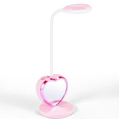 LED Desk Lamp for Girls, Rechargeable LED Desk Lamp with USB Charging Port &amp; Pen Holder, Eye-Caring Dimmable