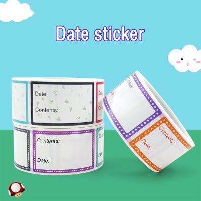 【CW】⊕ↂ△  200pcs/Roll Self-Adhesive Removable Freezer Refrigerator Food Storage Paper Sticker Labels Date stickers for home storage tags