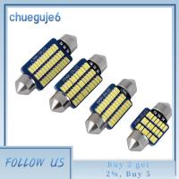 CHUEGUJE6โคมไฟทรงโดมอ่านหนังสือภายใน2ชิ้น31มม. 36มม. 39มม. 42มม. สีขาว DC 12V C5W ไฟ LED รถยนต์ประดับด้วยพู่ห้อยระบบ Canbus