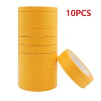 10pcs Spray Paint For Decoration Pater Tape Yellow Masking Tape Automotive Refinish Masking Tape Cars Auto Body Paint 50M KKTNSG