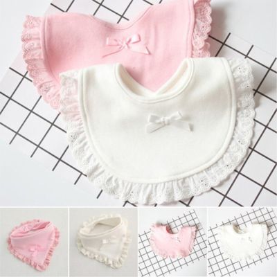 Cotton Newborn Lace Bow Baby Bibs Girls Boys Burp Cloth Infant Bibs Baberos Infant Saliva Towels Toddler Baby Scarf