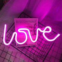 LED Neon Lights Love Shape Night Light Sign Lamp Battery USB Double Powered Nightlight for Indoor Christmas Wedding Birthday