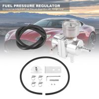 Universal Car Adjustable Fuel Pressure Regulator with Gauge Silver