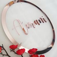 Custom Rose Gold Mirror Wall Sign Name Sign Custom Name Gift Personalized Wedding Baby Shower Gifts Party Decoration